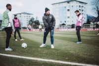 Fernando, Coach Gerhard Struber und Amer Dedic (c) Schaad FC Red Bull Salzburg